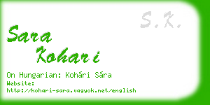 sara kohari business card